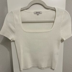 Madewell ribbed square neck crop top